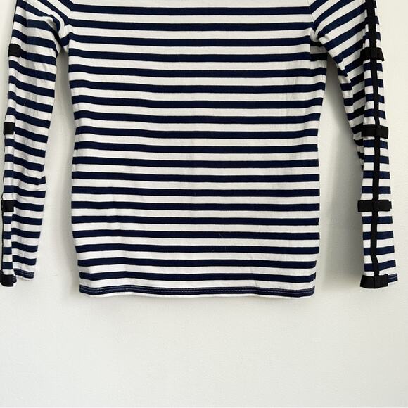 Kate Spade Striped Long Sleeve Top Blue White - Picture 4 of 8